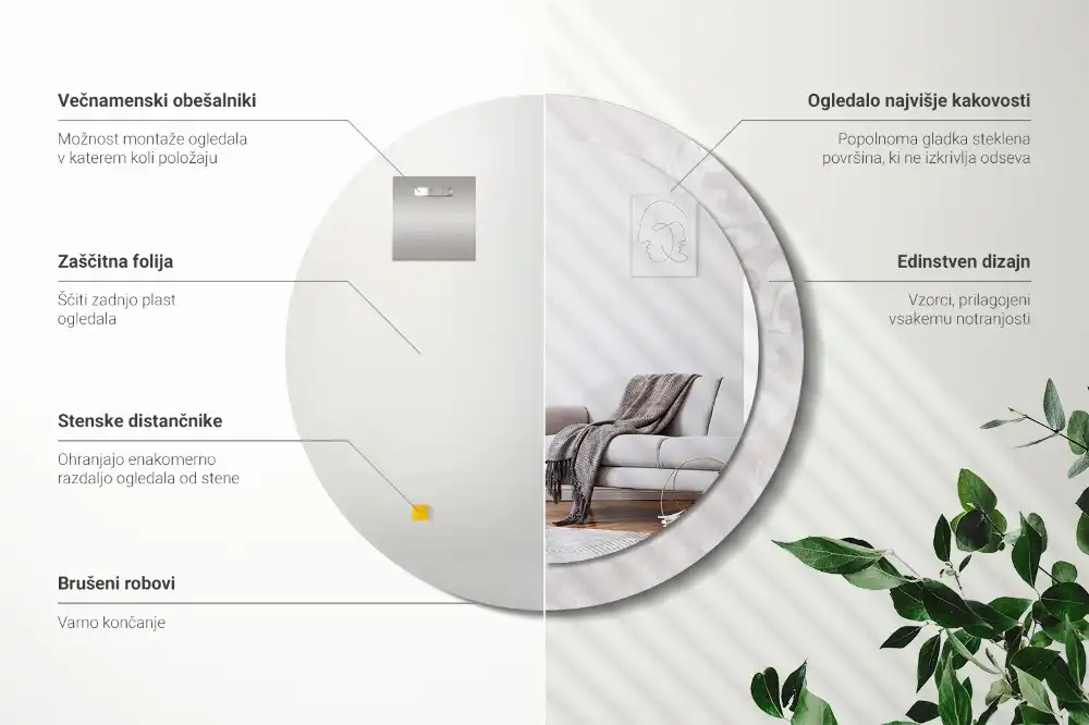 Specchio circolare decoro Trama rococò