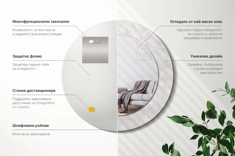 Specchio circolare decoro Trama rococò