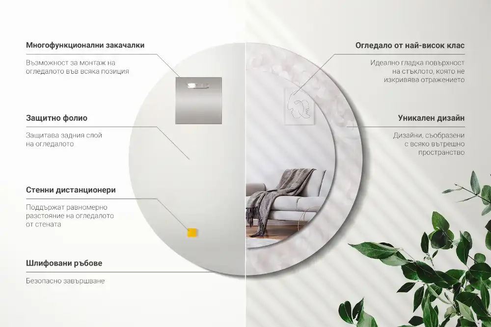 Specchio circolare decoro Trama rococò