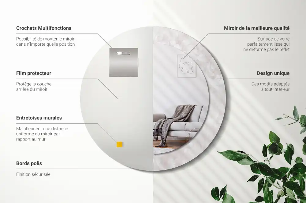 Specchio circolare decoro Trama rococò