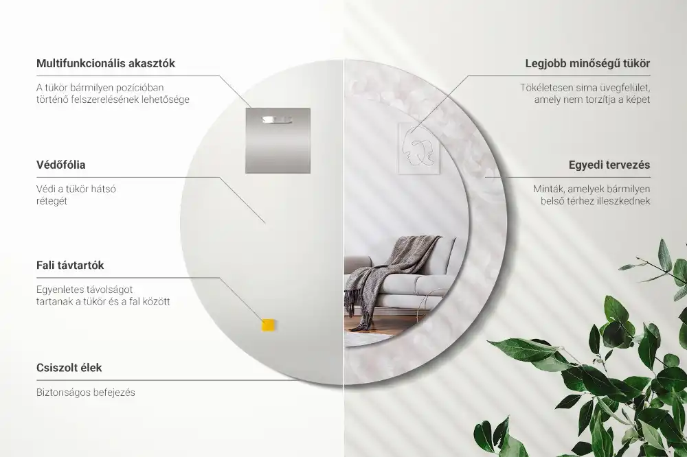 Specchio circolare decoro Trama rococò