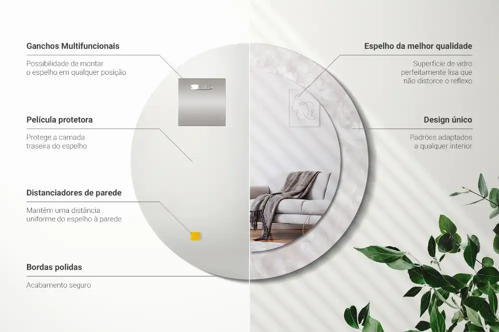 Specchio circolare decoro Trama rococò