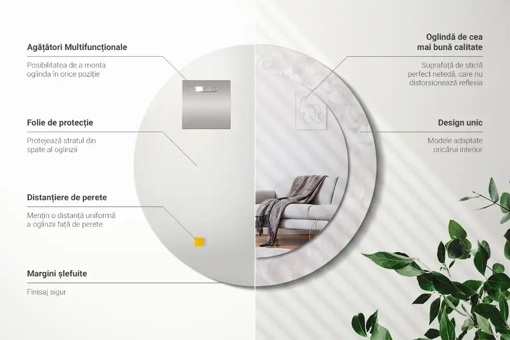 Specchio circolare decoro Trama rococò