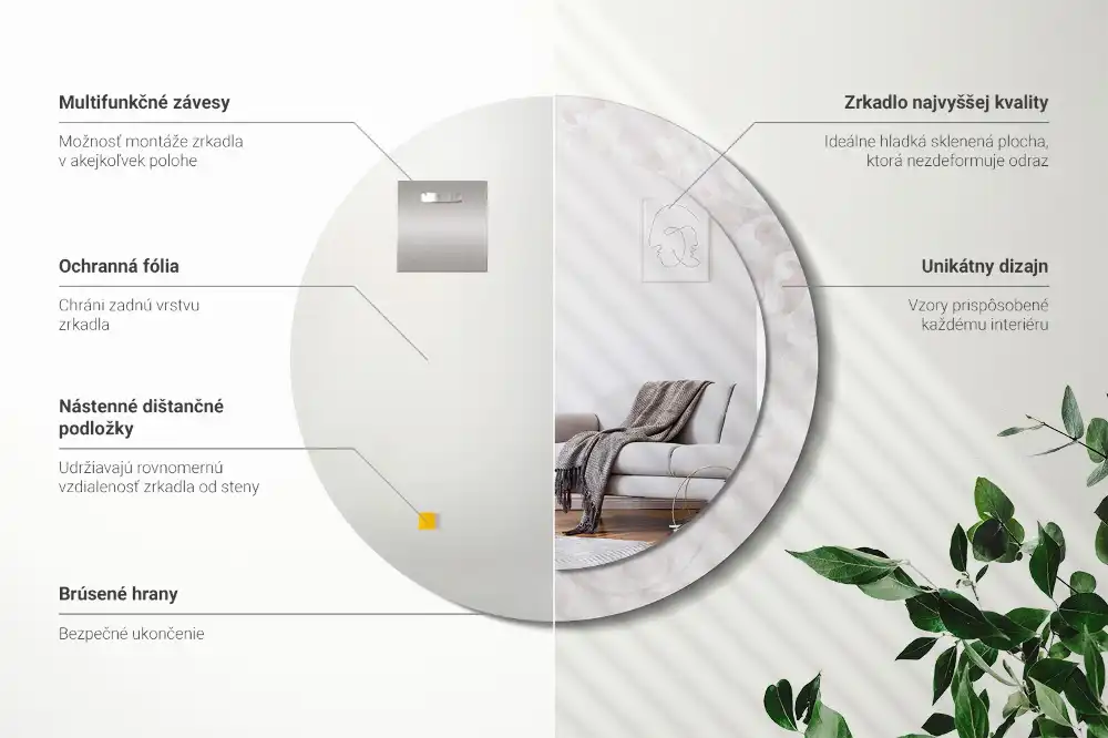 Specchio circolare decoro Trama rococò