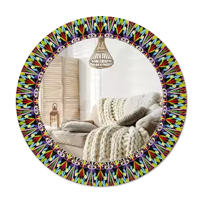 Specchio circolare stampato Modello Mandala