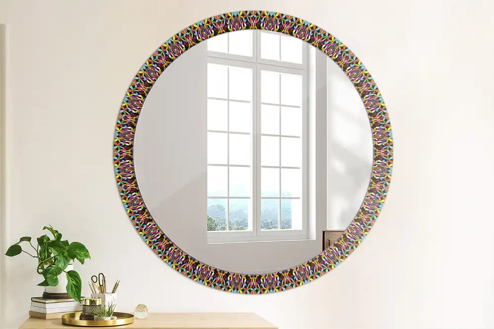 Specchio circolare stampato Modello Mandala