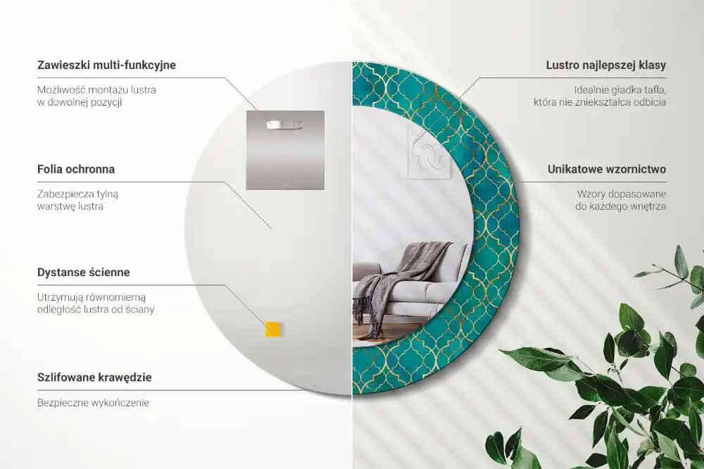 Specchio circolare stampato Composizione del colore