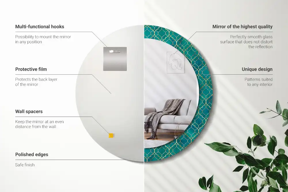 Specchio circolare stampato Composizione del colore