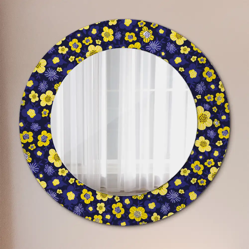 Specchio circolare decoro Piccoli fiori