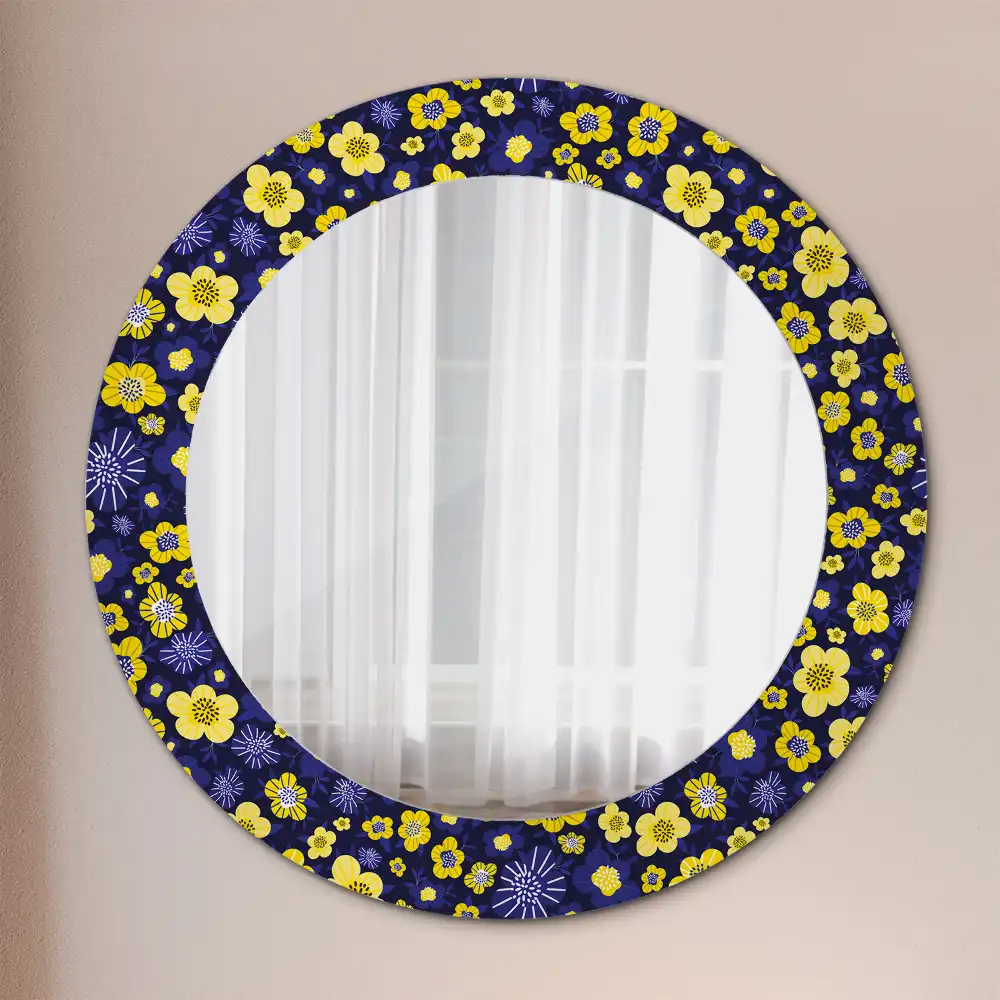 Specchio circolare decoro Piccoli fiori