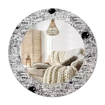 Specchio rotondo con cornice stampata Scarabocchi