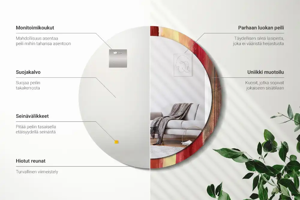 Specchio circolare stampato Pittura astratta