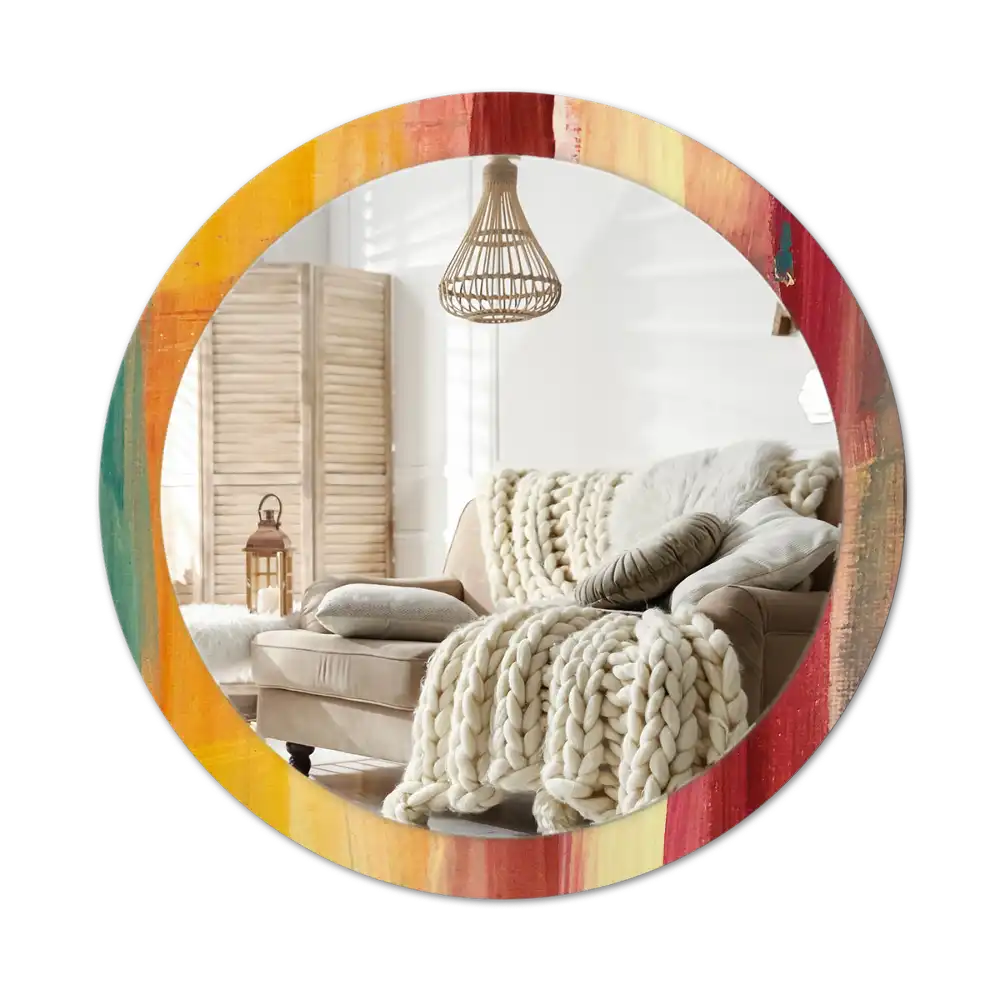 Specchio circolare stampato Pittura astratta
