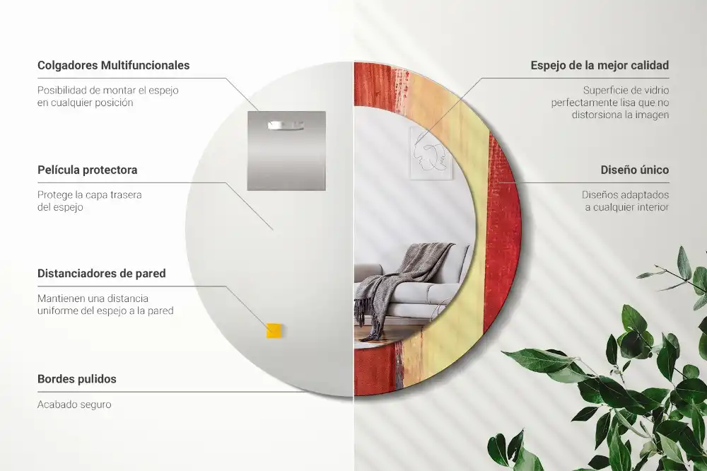Specchio circolare stampato Pittura astratta