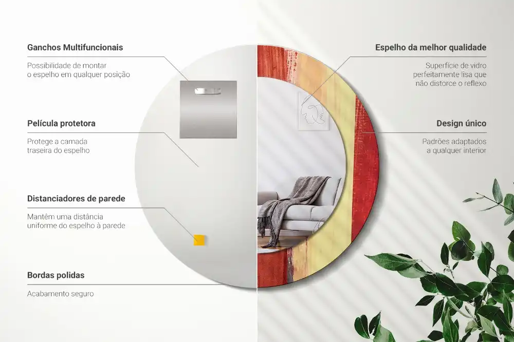 Specchio circolare stampato Pittura astratta