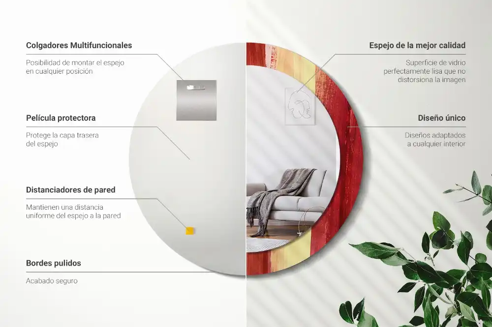 Specchio circolare stampato Pittura astratta