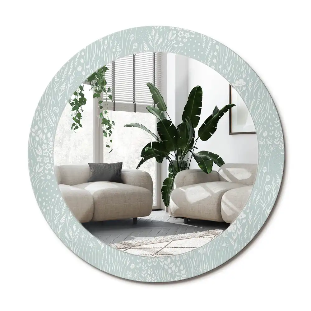 Specchio circolare stampato Lumaca nel prato