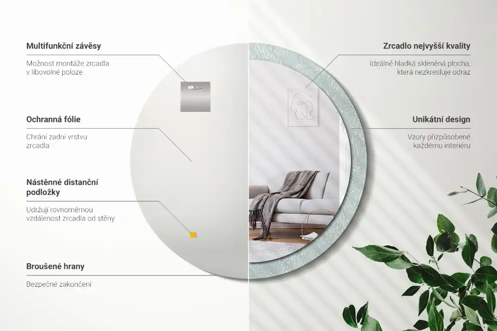 Specchio circolare stampato Lumaca nel prato