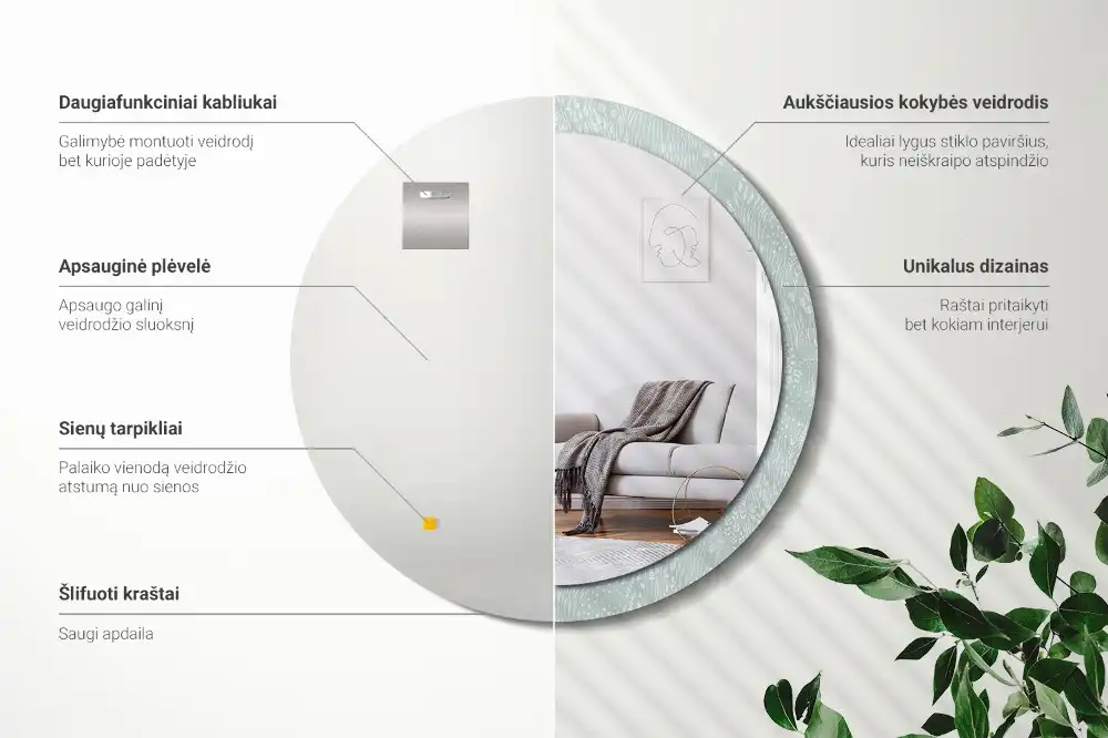 Specchio circolare stampato Lumaca nel prato