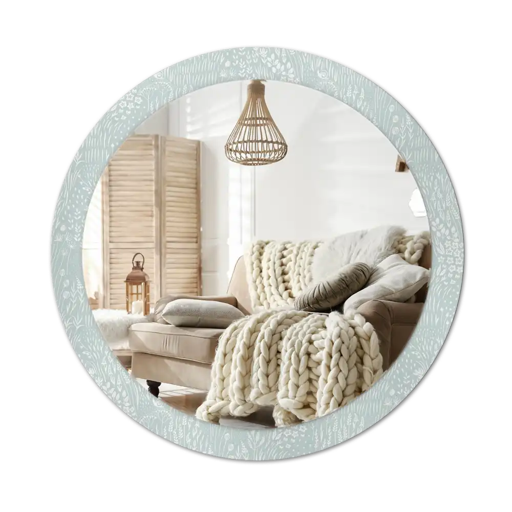 Specchio circolare stampato Lumaca nel prato