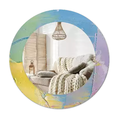 Specchio circolare decoro Texture della pittura a olio