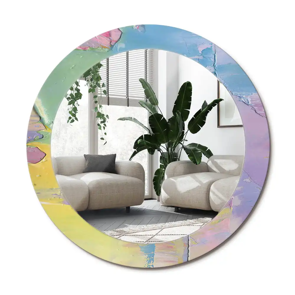 Specchio circolare decoro Texture della pittura a olio