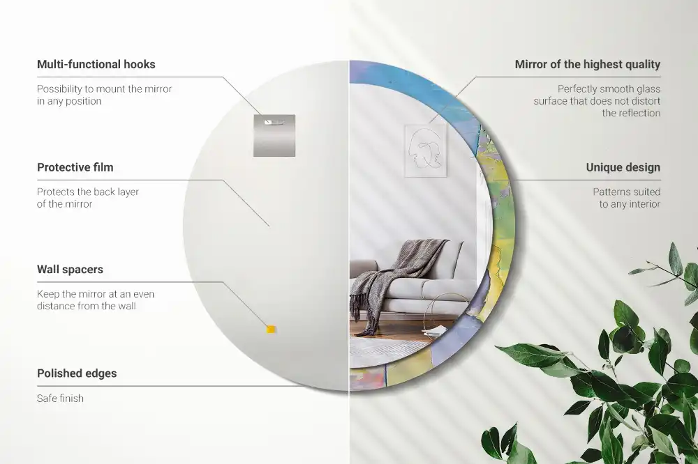 Specchio circolare decoro Texture della pittura a olio