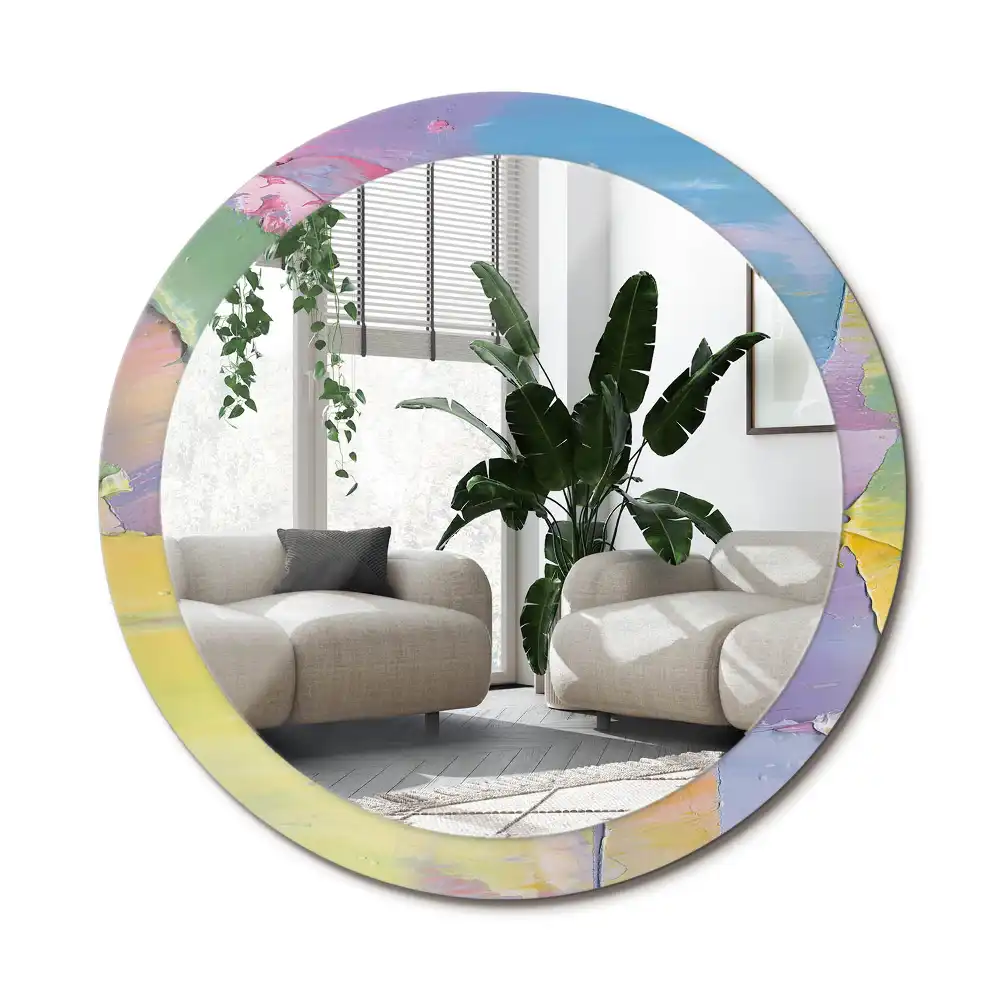 Specchio circolare decoro Texture della pittura a olio