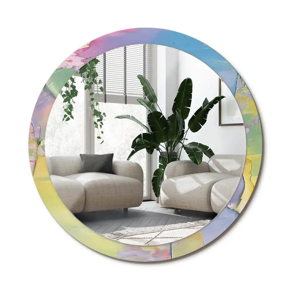 Specchio circolare decoro Texture della pittura a olio