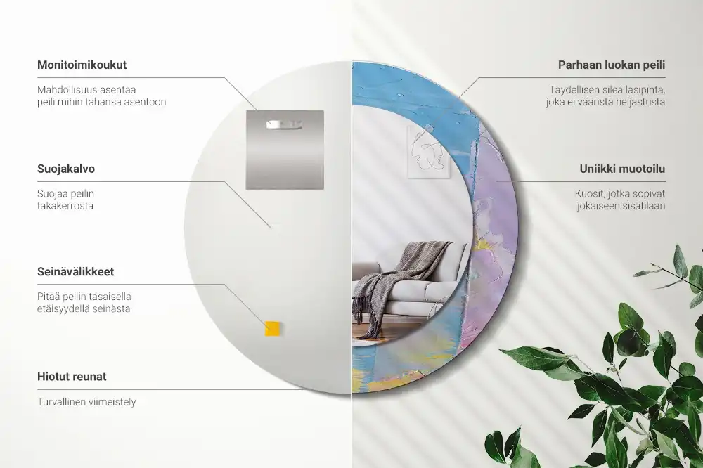 Specchio circolare decoro Texture della pittura a olio