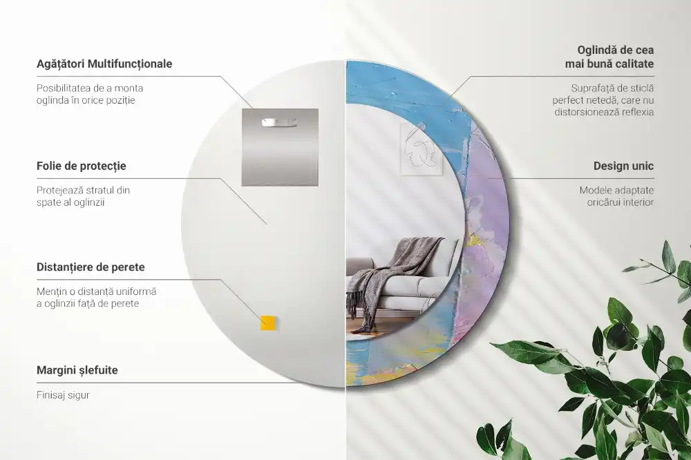 Specchio circolare decoro Texture della pittura a olio