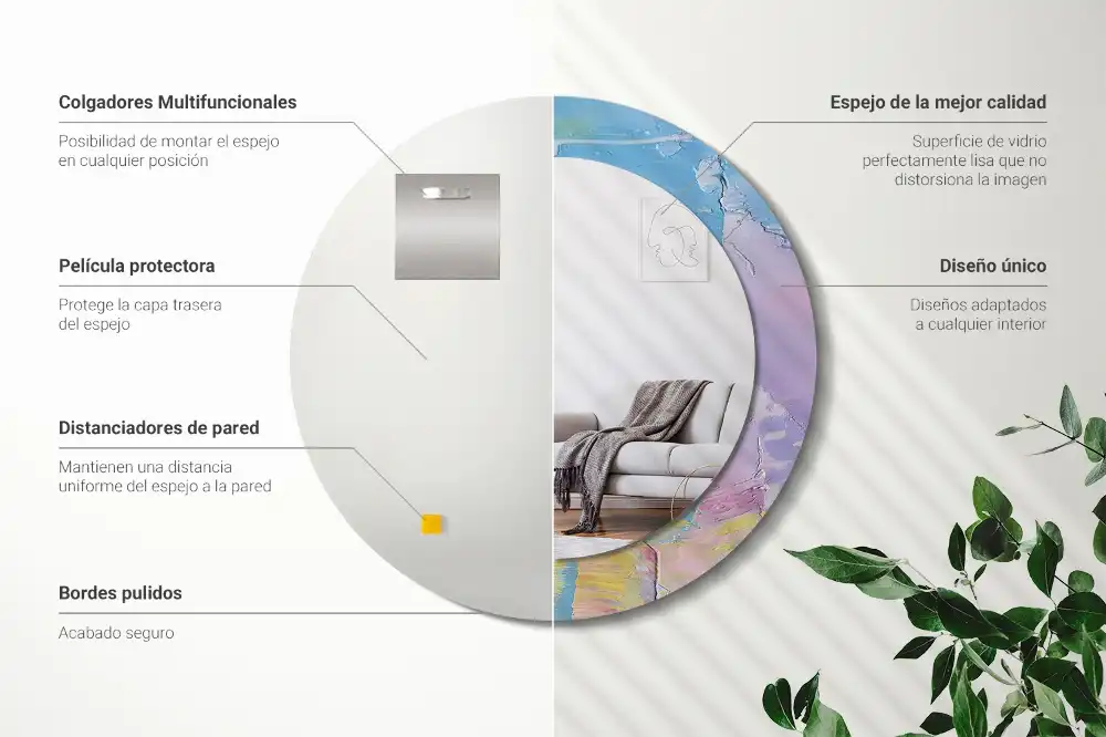 Specchio circolare decoro Texture della pittura a olio