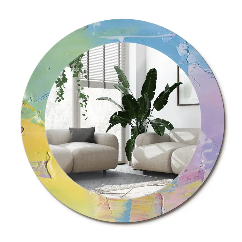 Specchio circolare decoro Texture della pittura a olio