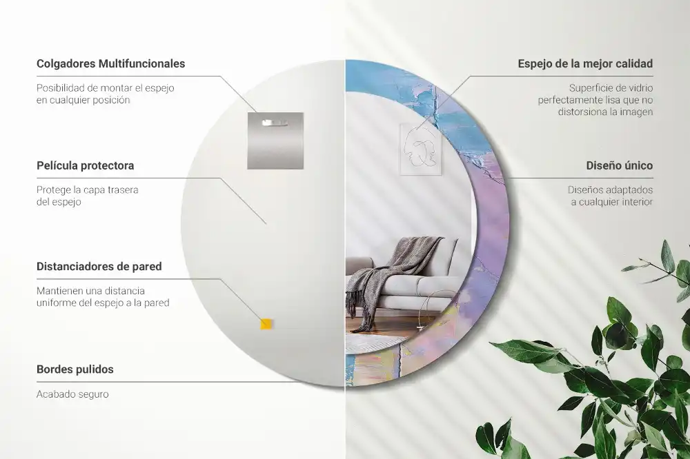 Specchio circolare decoro Texture della pittura a olio