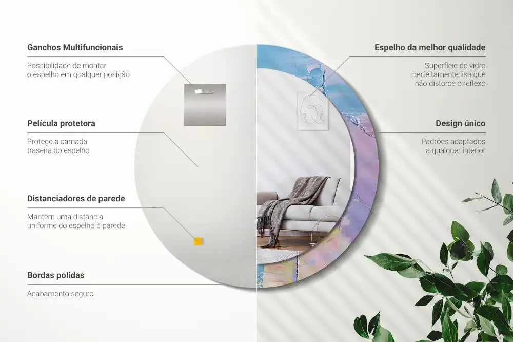 Specchio circolare decoro Texture della pittura a olio