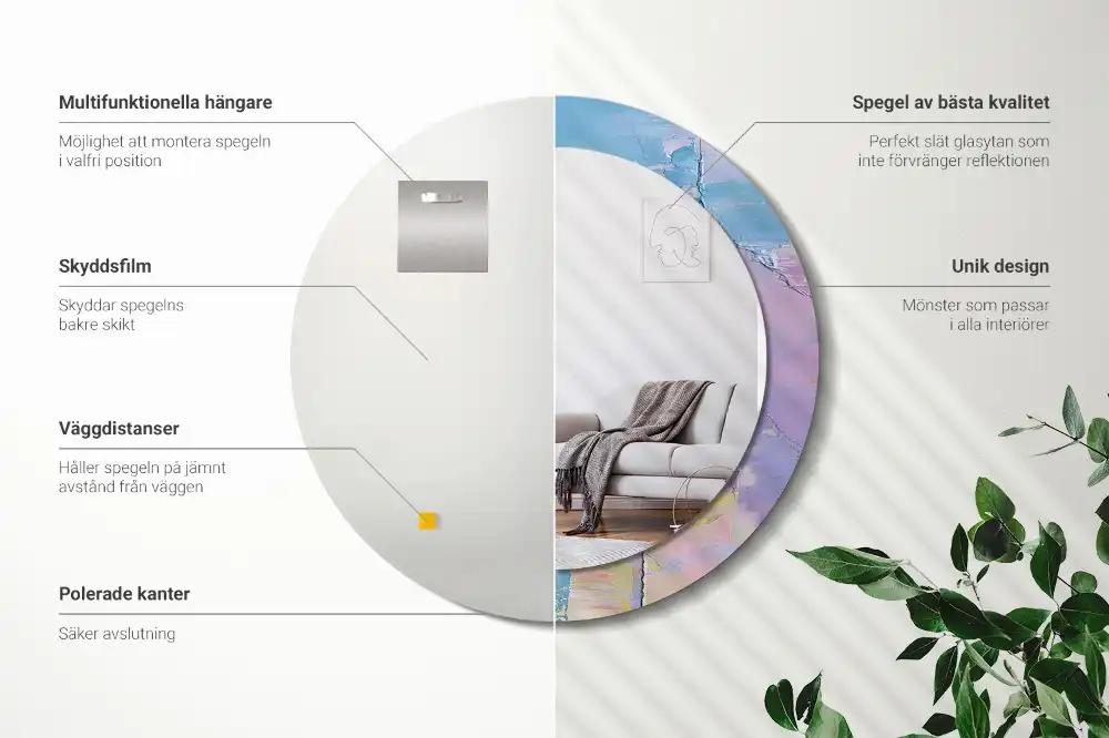 Specchio circolare decoro Texture della pittura a olio