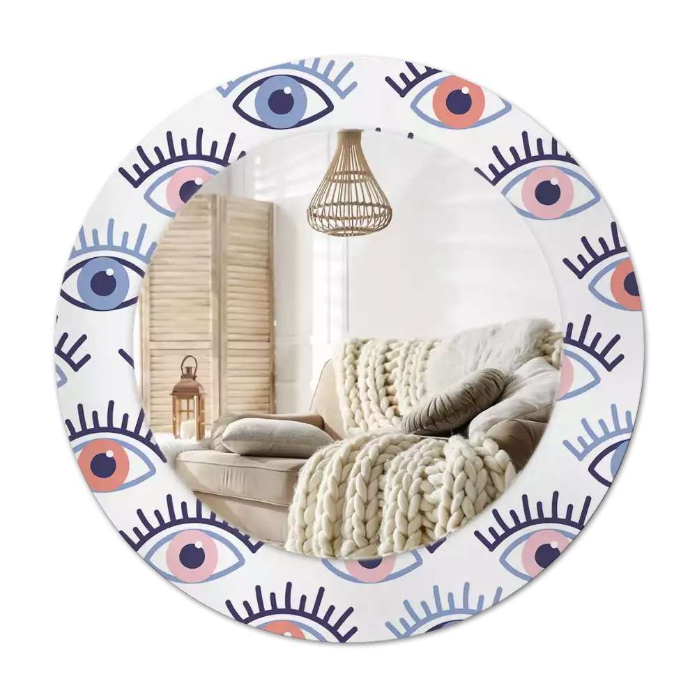 Specchio circolare stampato Occhi
