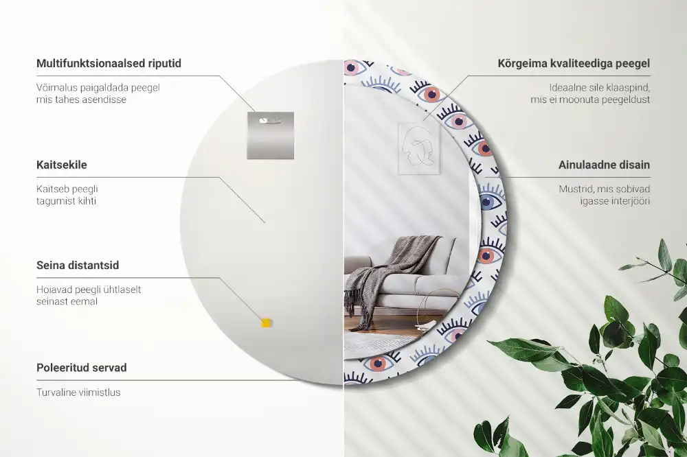 Specchio circolare stampato Occhi