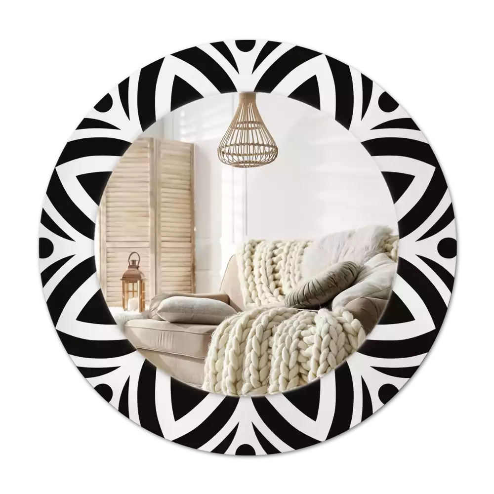 Specchio circolare decoro Ornamento nero