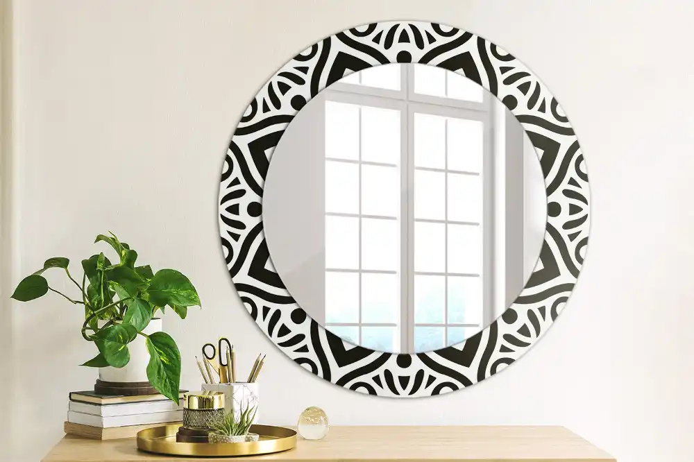 Specchio circolare decoro Ornamento nero
