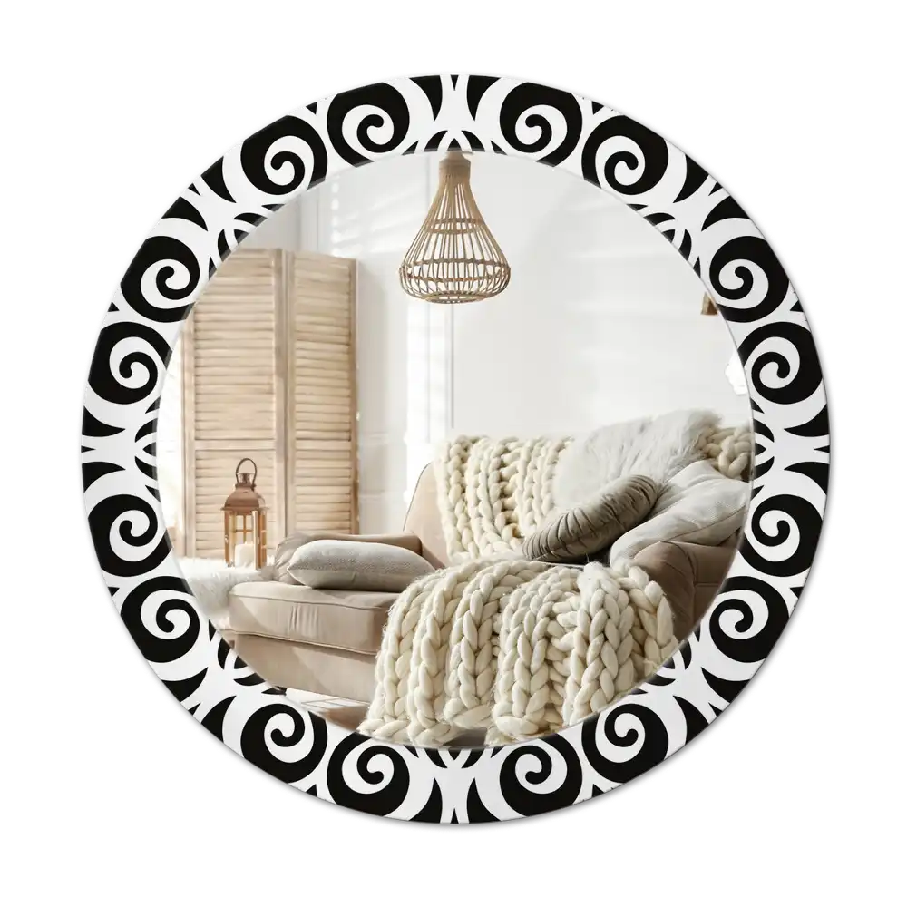 Specchio circolare decoro Ornamento nero