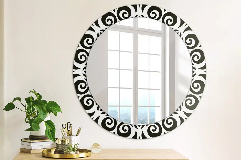 Specchio circolare decoro Ornamento nero