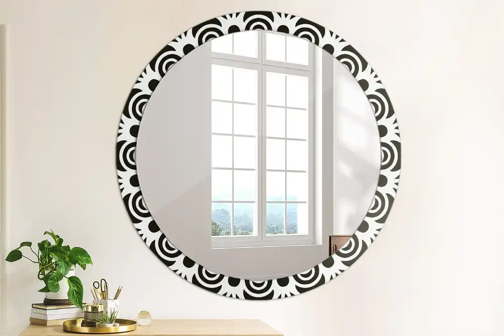 Specchio circolare decoro Ornamento nero