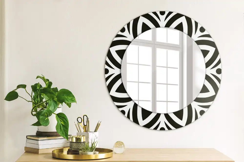 Specchio circolare decoro Ornamento nero