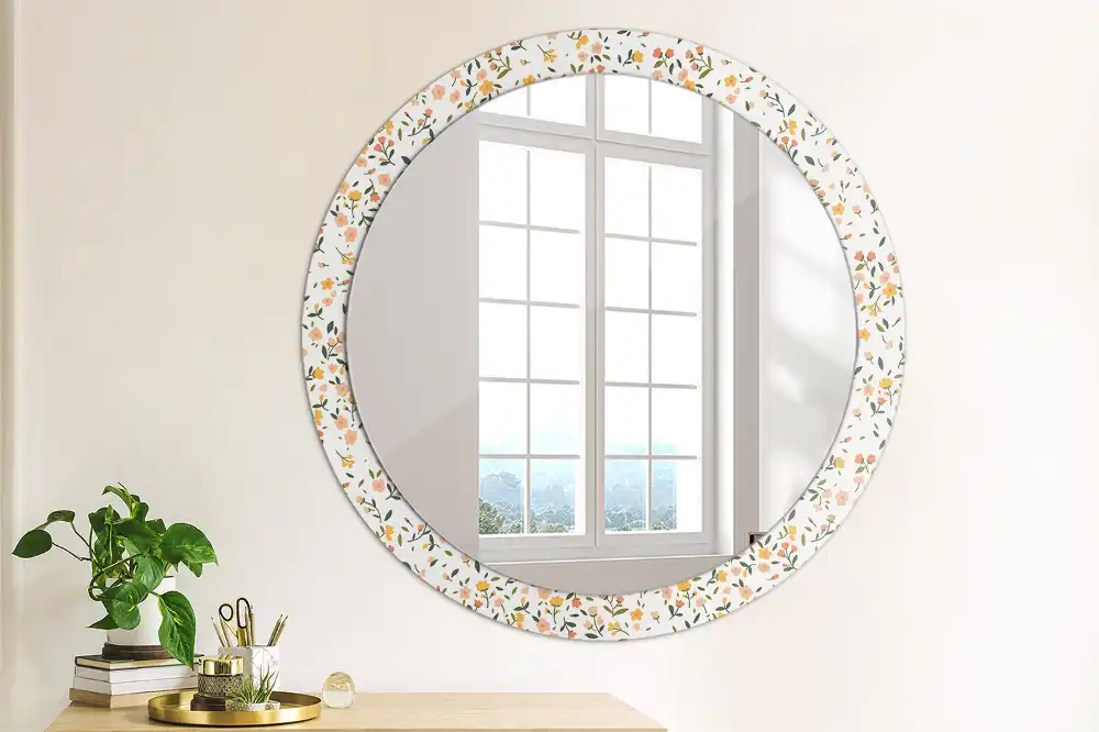 Specchio circolare decoro Piccoli fiori