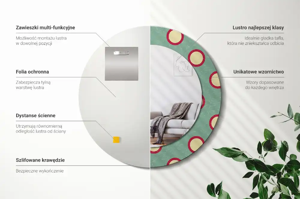 Specchio circolare decoro Cerchi di punti