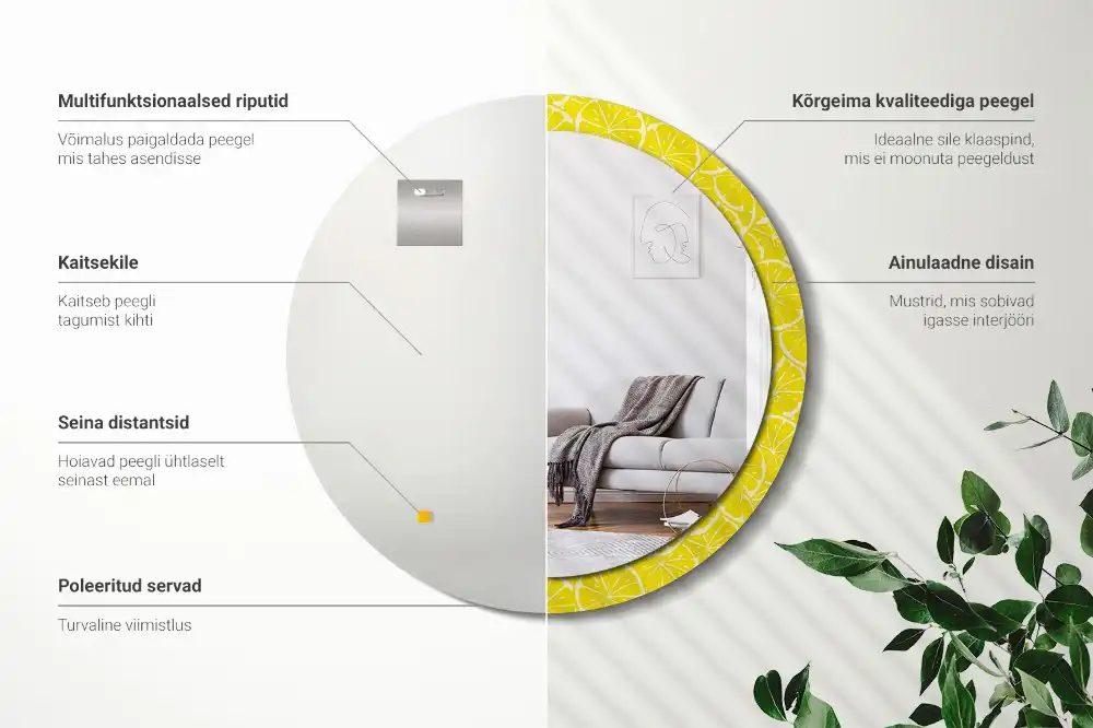 Specchio circolare decoro Limoni