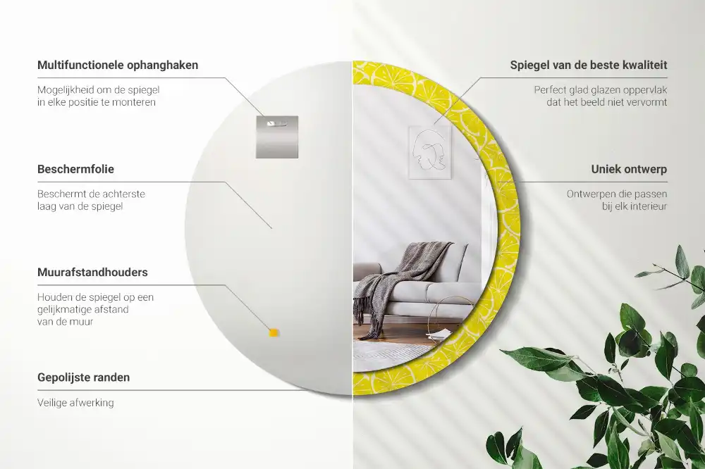 Specchio circolare decoro Limoni