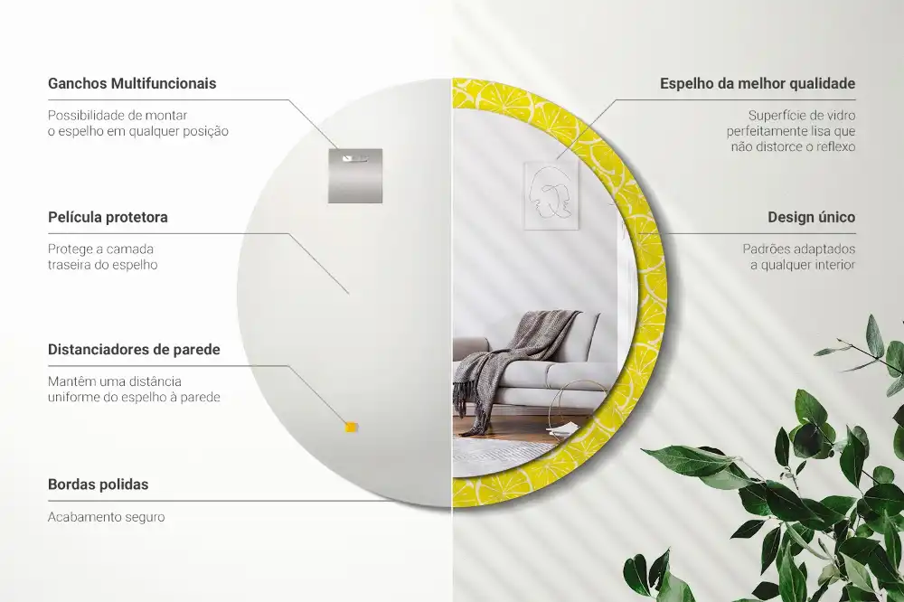 Specchio circolare decoro Limoni