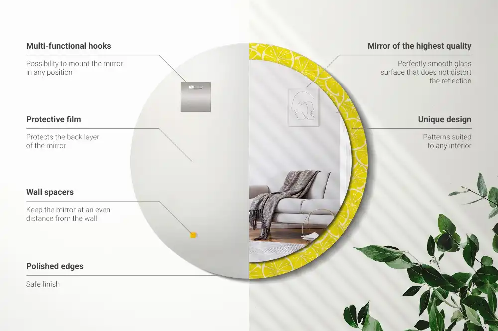 Specchio circolare decoro Limoni